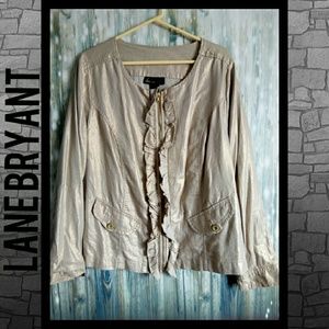 Lane bryant ruffle zip down jacket size 20
